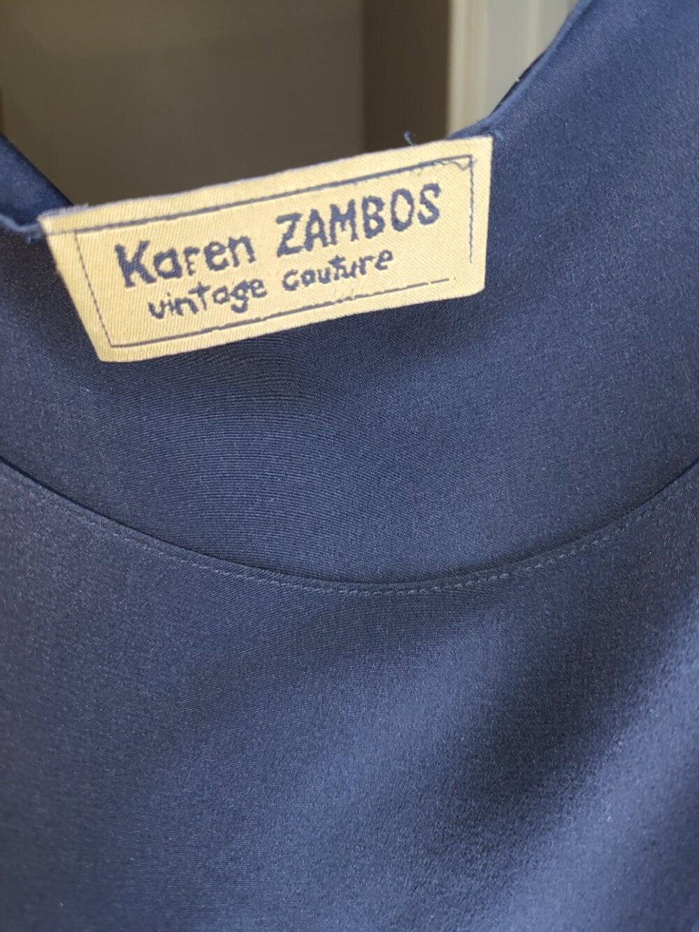 Karen Zambos Vintage Couture Black Silk Batwing Dolman Blouse One Size Y2K - Picture 3 of 5
